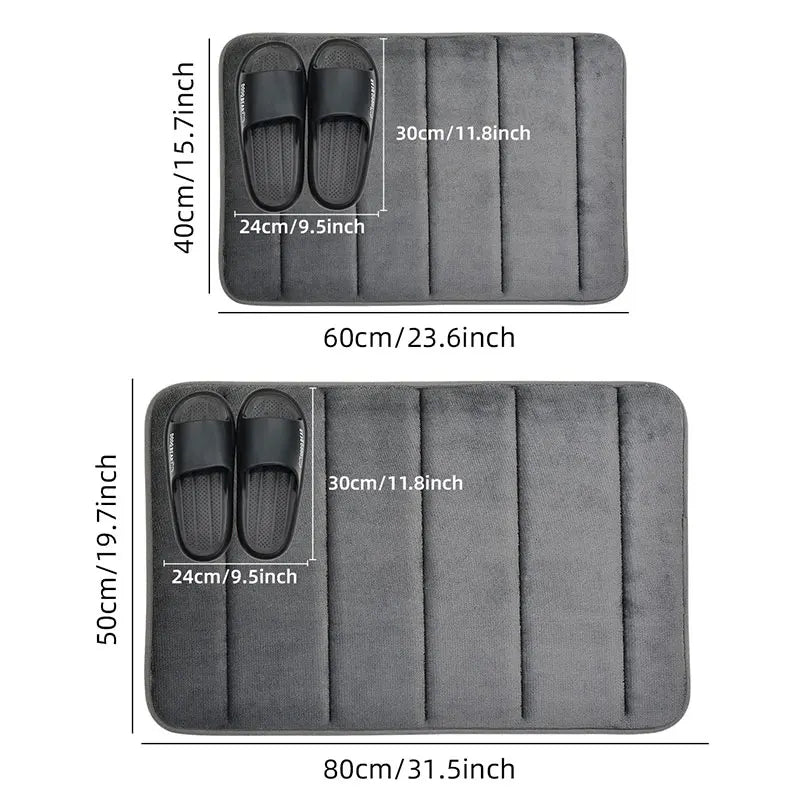 Tapis microfibre antidérapant ultra absorbant bandes