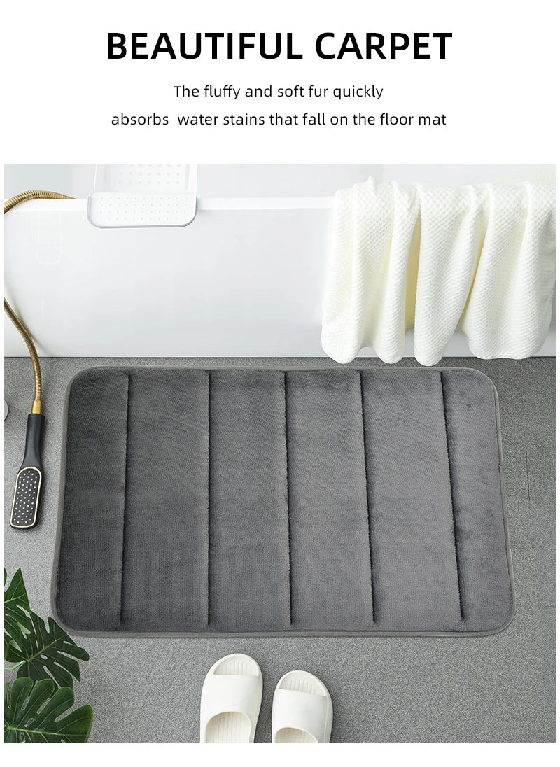Tapis microfibre antidérapant ultra absorbant bandes